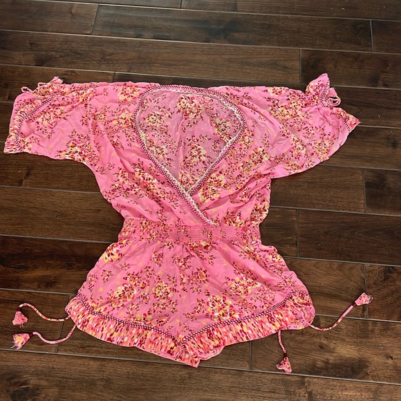 Poupette St. Barth Pants - Poupette St. Barth Pink Floral Off-Shoulder Romper